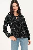 Blusa manga larga abertura lagrima BLU07134LIONEGSM