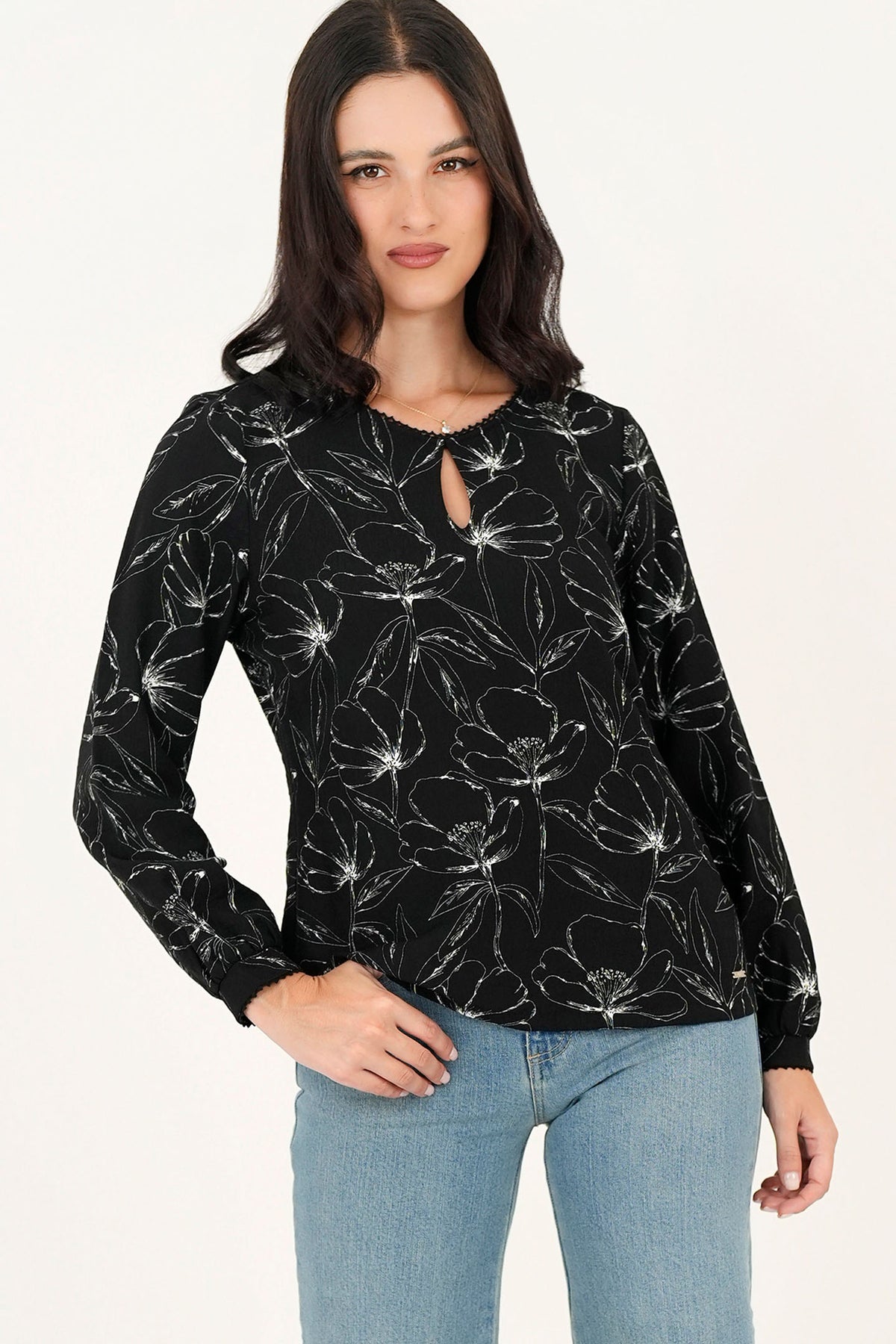 Blusa manga larga abertura lagrima BLU07134LIONEGME