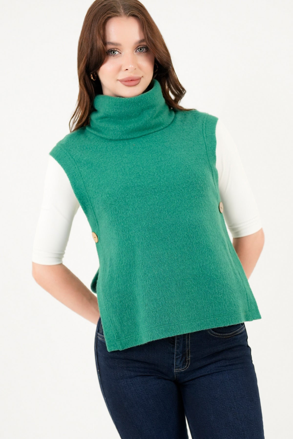Chaleco cuello alto CHL07076CHPVESLA