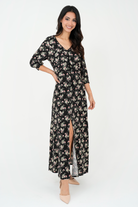 Vestido Largo de Lino VTD08087LSDNEGXL