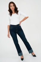 Pantalón Denim Recto con Basta Volteada PAN08112DENAME28
