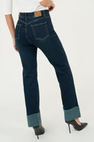 Pantalón Denim Recto con Basta Volteada PAN08112DENAZL32
