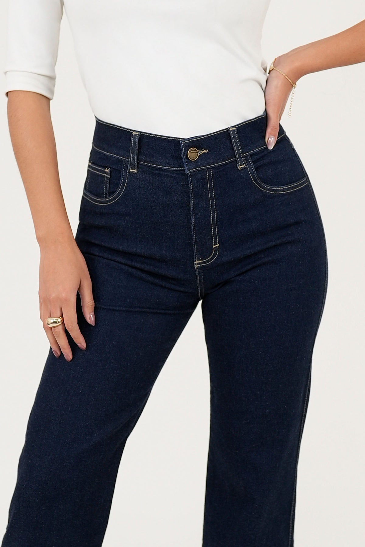 Pantalón Denim Recto con Basta Volteada PAN08112DENAME32