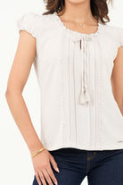 Blusa Bengalina Jacquard con Lazo BLU08041BGNBEILA