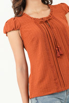Blusa Bengalina Jacquard con Lazo BLU08041BGNOCRXL