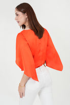 Blusa Seda Satín Manga Tulipán BLU08126SSTTMTME