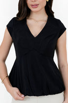 Blusa Manga Corta Seda Bali Manga Tulipán BLU08055SDANEGSM