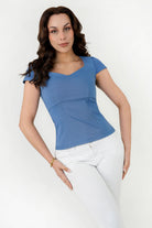 Blusa  Manga corta Stonne Licrado Escote Corazón BLU08096MXTACRSM