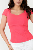 Blusa  Manga corta Stonne Licrado Escote Corazón BLU08096MXTFRESM