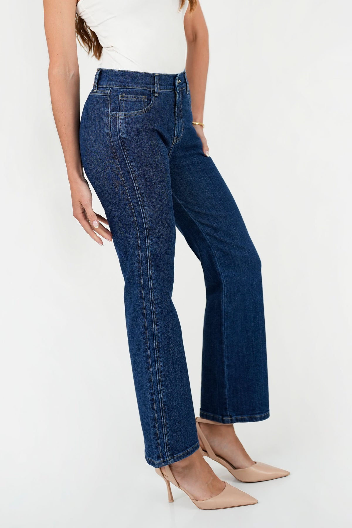 Pantalón Recto Denim con Vivo Lateral PAN08153DENAME30
