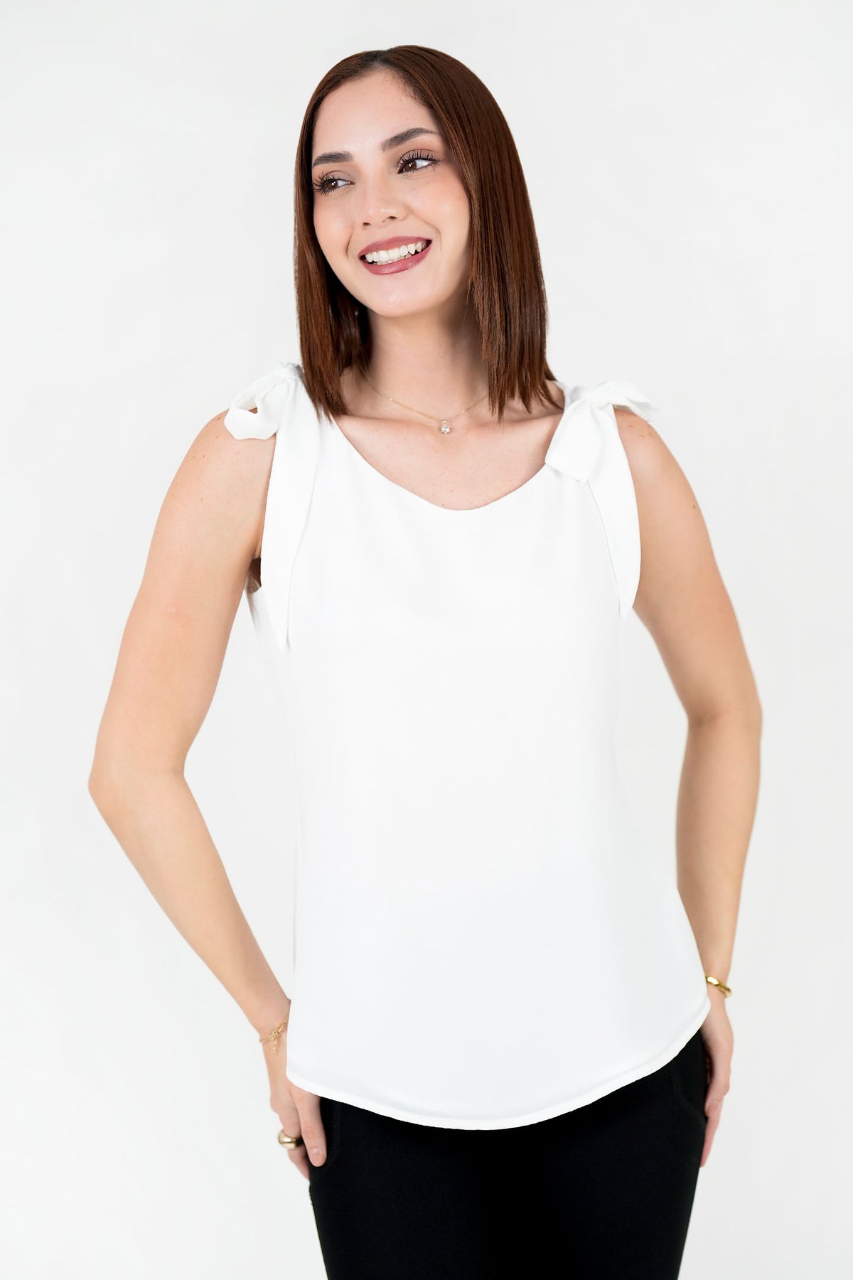 Blusa Gasa Crepé con Lazos en los Hombros BLU08075GCPHUELA