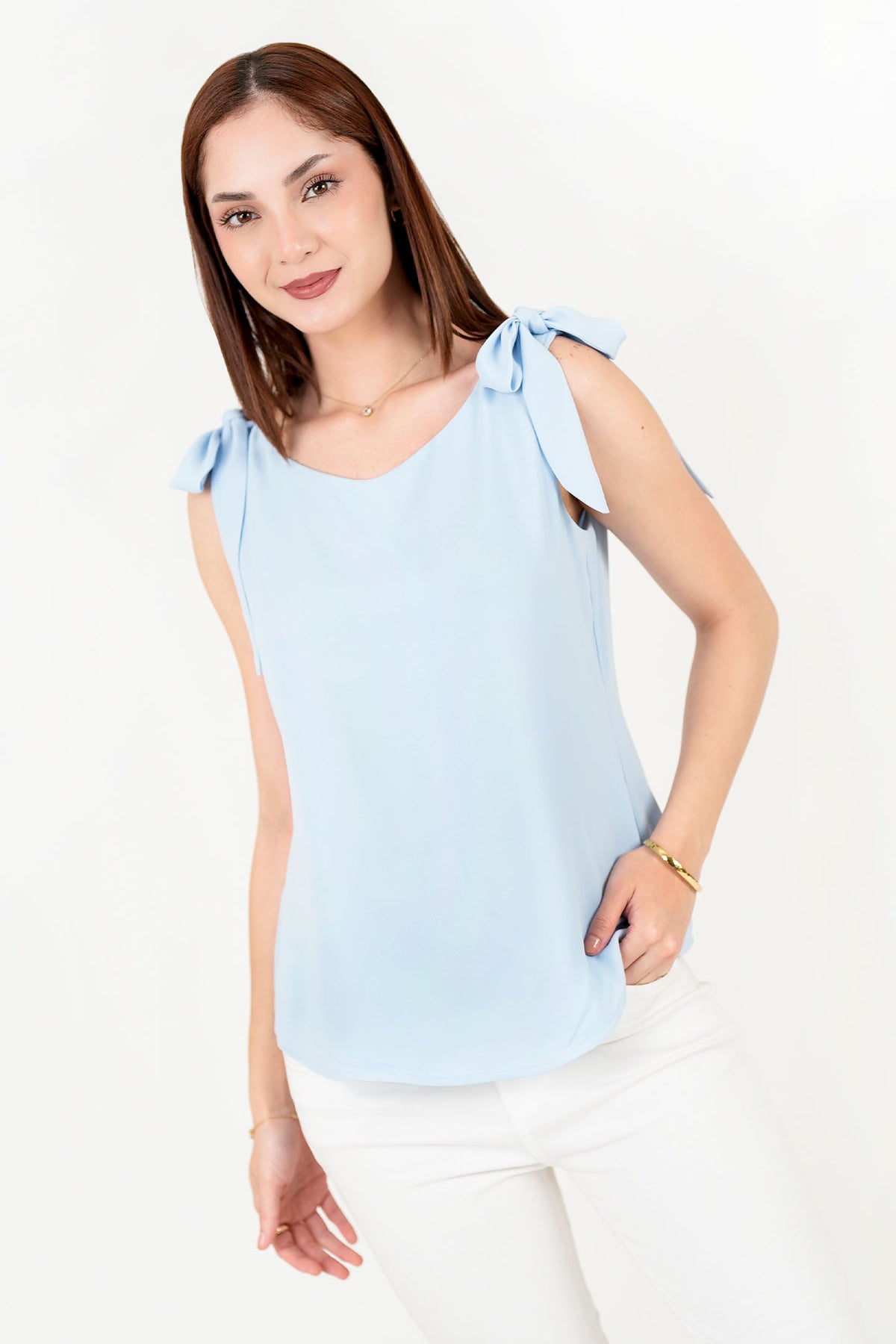 Blusa Gasa Crepé con Lazos en los Hombros BLU08075GCPCELLA