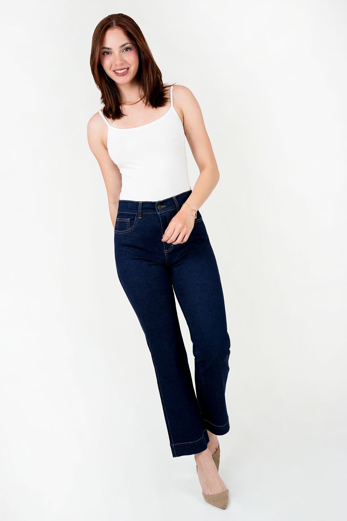 Pantalón Recto Denim Clásico PAN08172DENAZL32