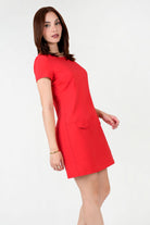 Vestido Rayón Escote Ojal con Tapitas VTD08132CDJROJSM