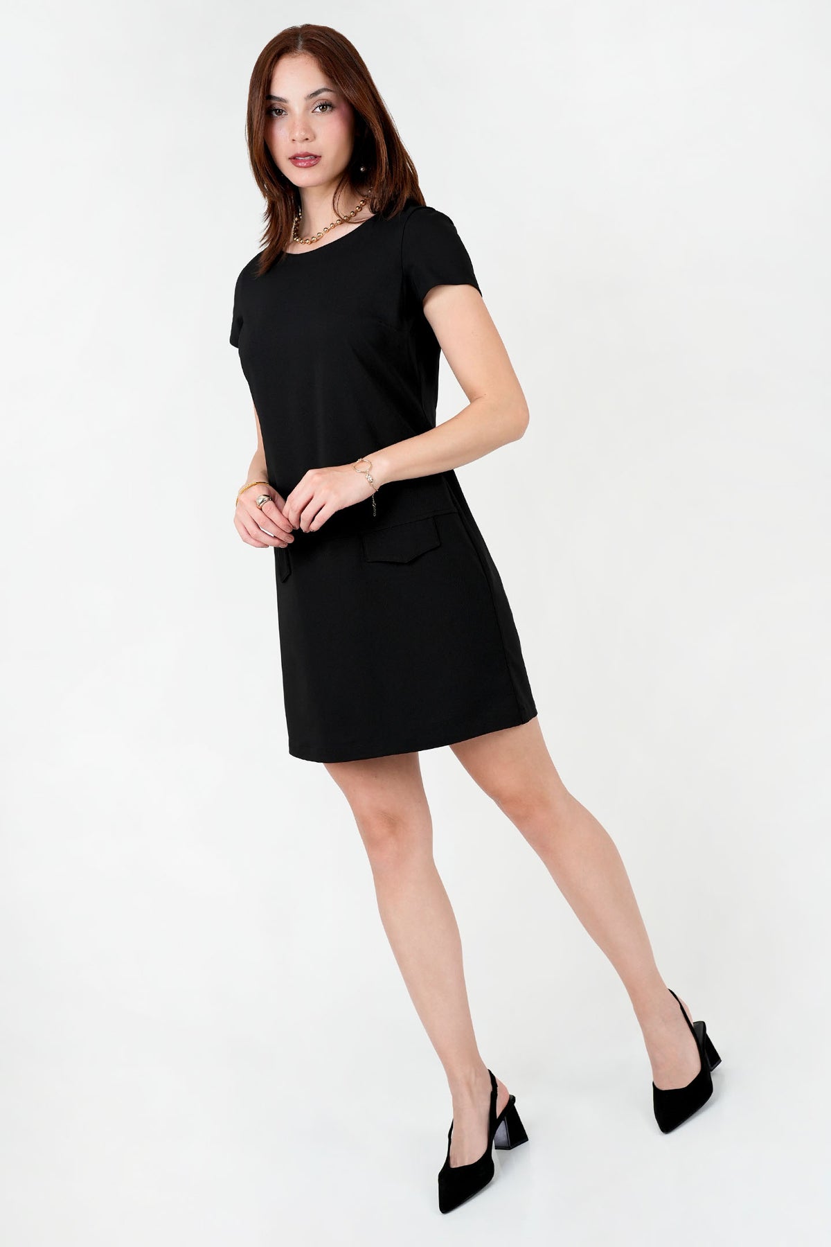 Vestido Rayón Escote Ojal con Tapitas VTD08132CDJNEGXL