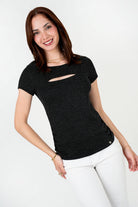 Polo Escuba Crepé Lurex con Abertura Ojal POL08151SMLNEGXL