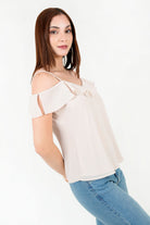 Blusa Gasa Hindú con Ruffle BLU08099GAHBEILA
