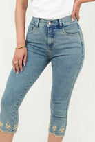 Pantalón Pescador Denim Bordado PAN08173DENCEL34