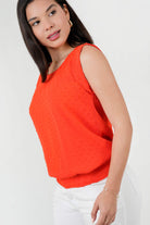 Blusa Gasa Motas con Pretina Abuchonada BLU08129GPTTMTXL