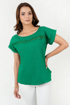 Blusa Mara Escote Ojal con Bolillo Calado BLU08162SRRVPEXL