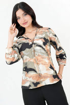 Blusa Manga 3/4 Seda Bali Estampado BLU09088SBEBEISM
