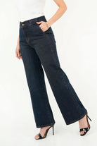 Pantalón Palazo Denim con Bolsillos Laterales PAN09070DENAZL34