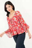 Blusa Escote Redondo Manga 3/4 Acampanada BLU09021GETROJXL