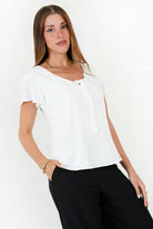 Blusa Manga Corta Campanita Seda Licrada BLU09098SSOHUELA