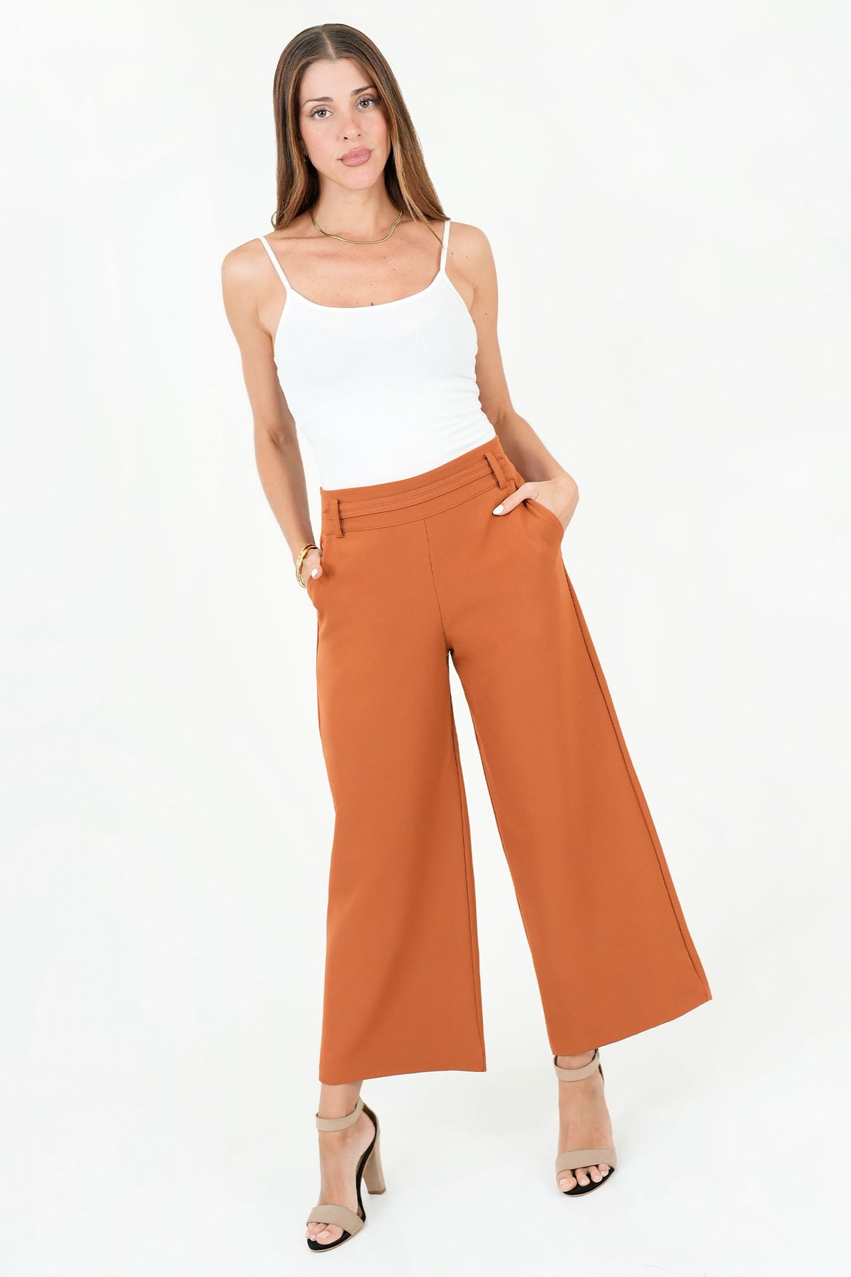 Pantalón Palazo con Pretina Elasticada y Presillas PAN09095CTJTFESM
