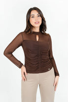 Polo Manga Larga Mesh Cuello Alto POL09119TLMMARSM
