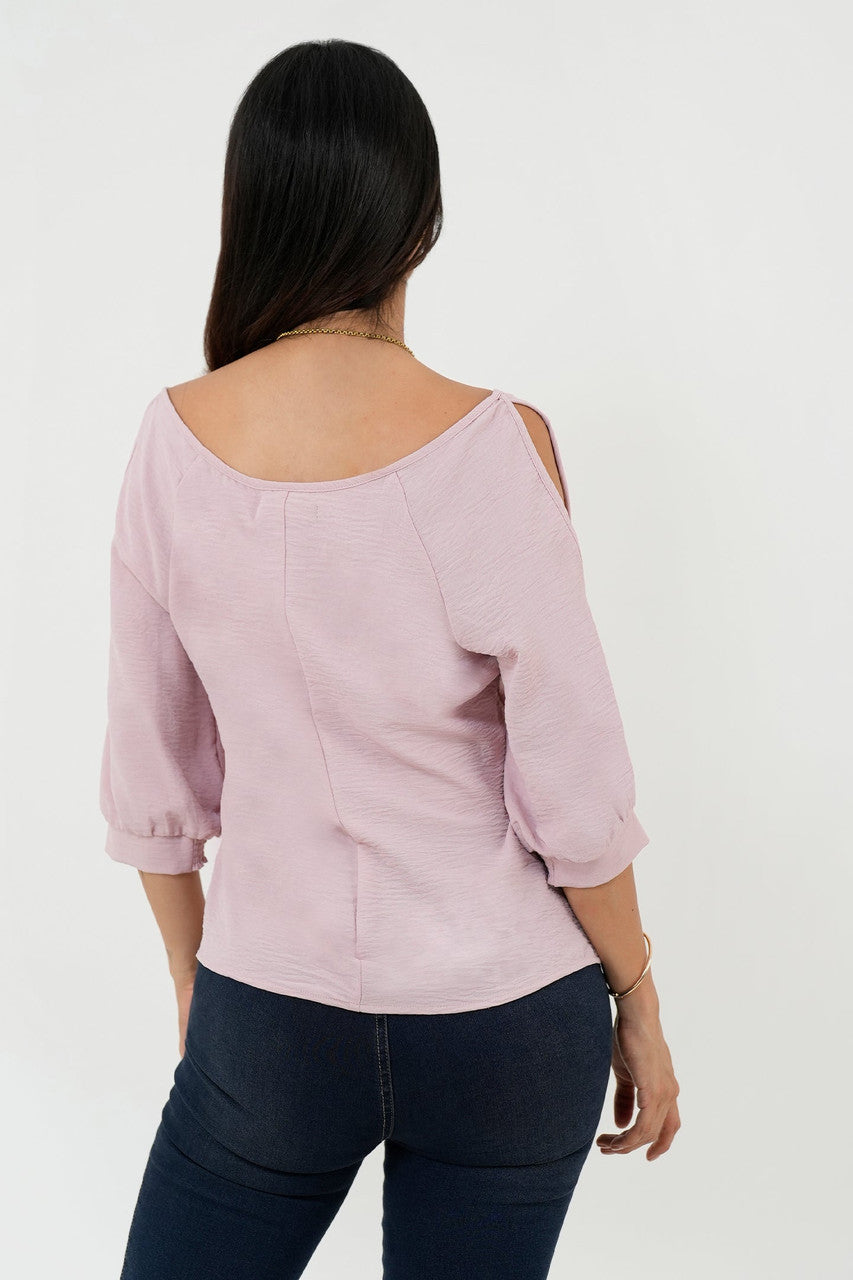 Blusa Manga 3/4 Canesú Bolillo Calado
