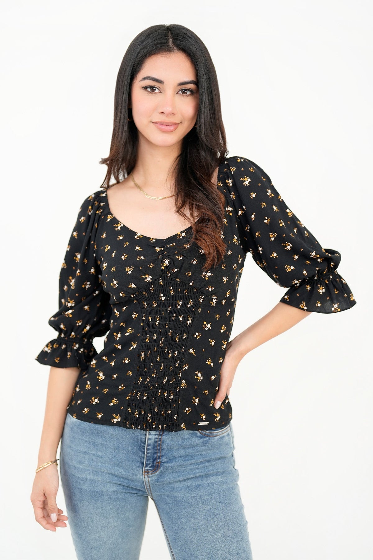 Blusa Manga 3/4 Centro Copa Recogido BLU06003CHENEGSM