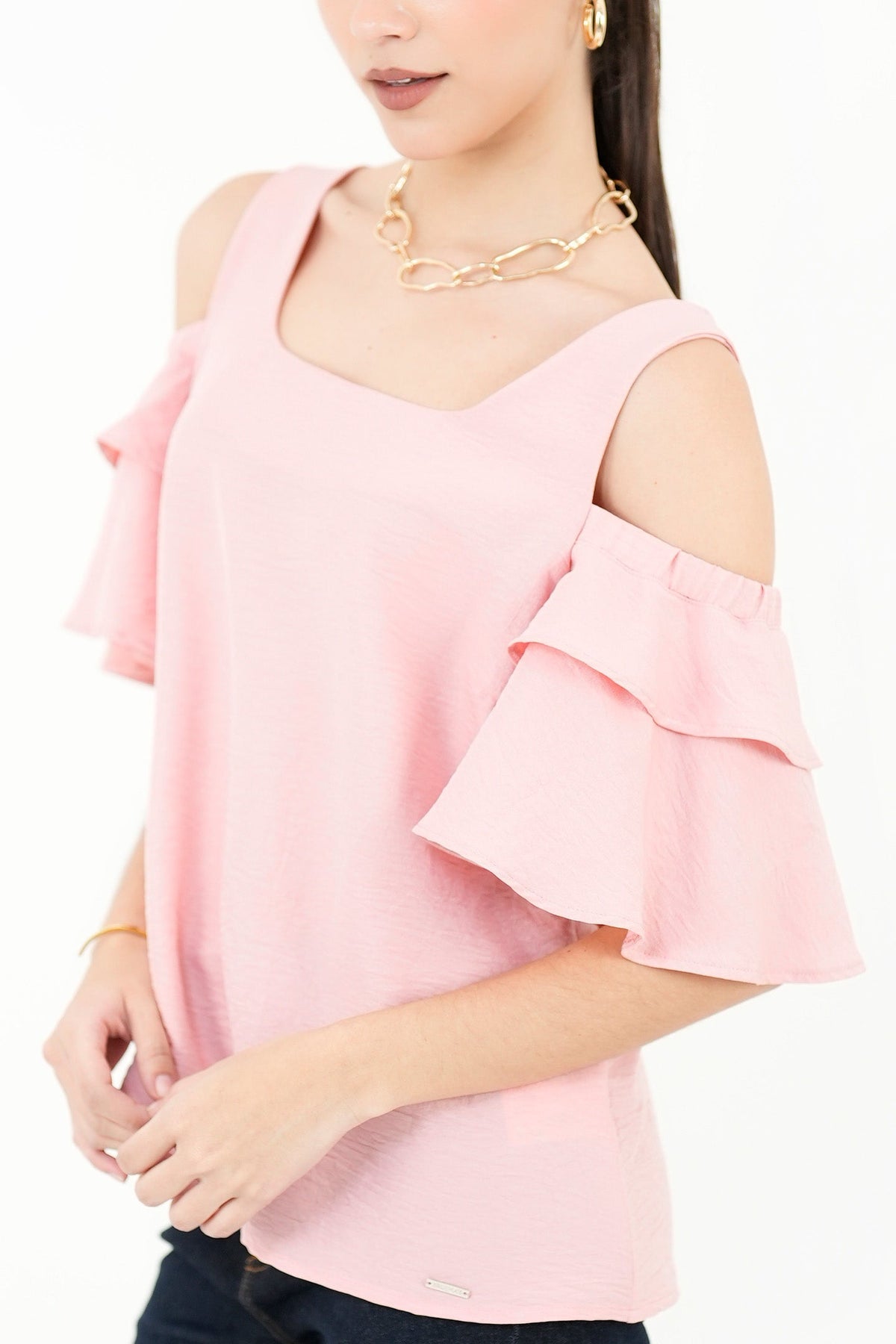Blusa Manga 3/4 Off Shoulder Escote Bote Holgado BLU06011GVAPRSLA