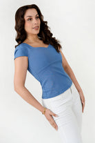 Blusa  Manga corta Stonne Licrado Escote Corazón