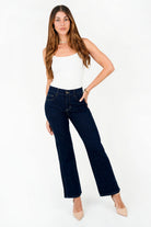 Pantalón Recto Denim con Vivo Lateral