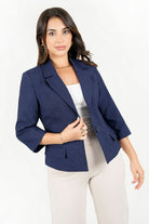 Chaqueta corta forrada en Stone Milenio con solapa y manga 3/4