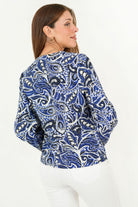 Blusa Manga Larga Abullonada Rayon Estampado