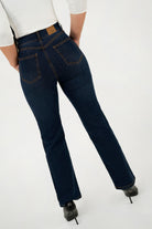 Pantalón Recto Tiro Alto Cintura Bolsillo posterior