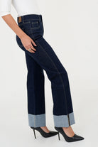 Pantalón Denim Recto con Basta Volteada