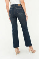 Pantalón Recto Denim con Bordado en Bolsillo Relojero
