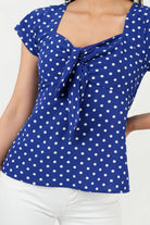 Blusa Seda Satín Escote V con Cascada en Hombro