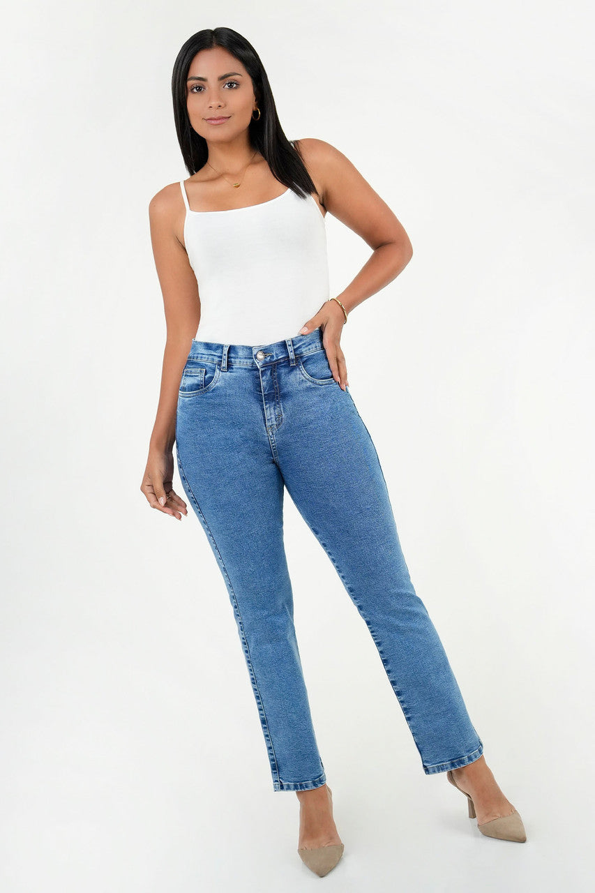 Pantalón Recto Clásico Denim