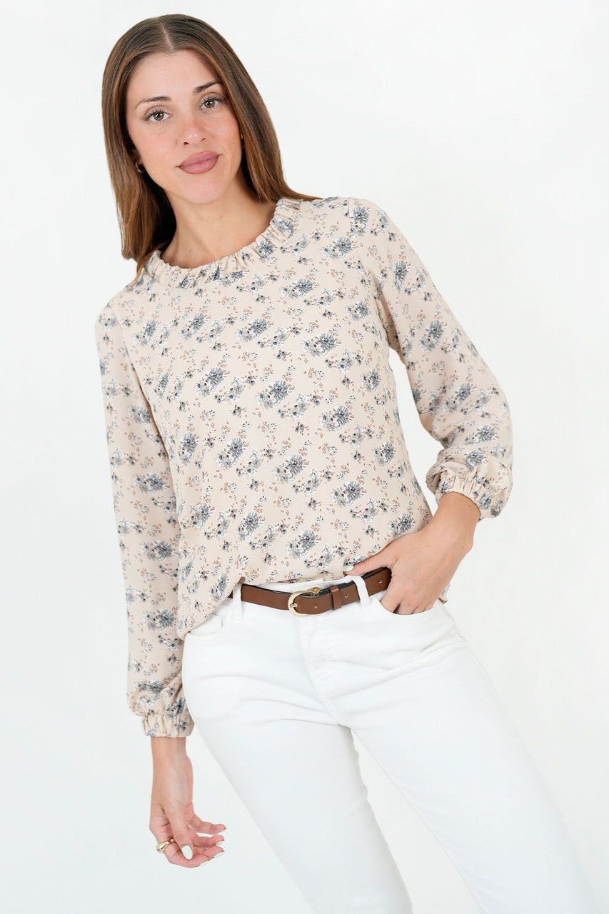 Blusa Manga Larga Gasa Estampada