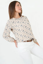Blusa Manga Larga Gasa Estampada
