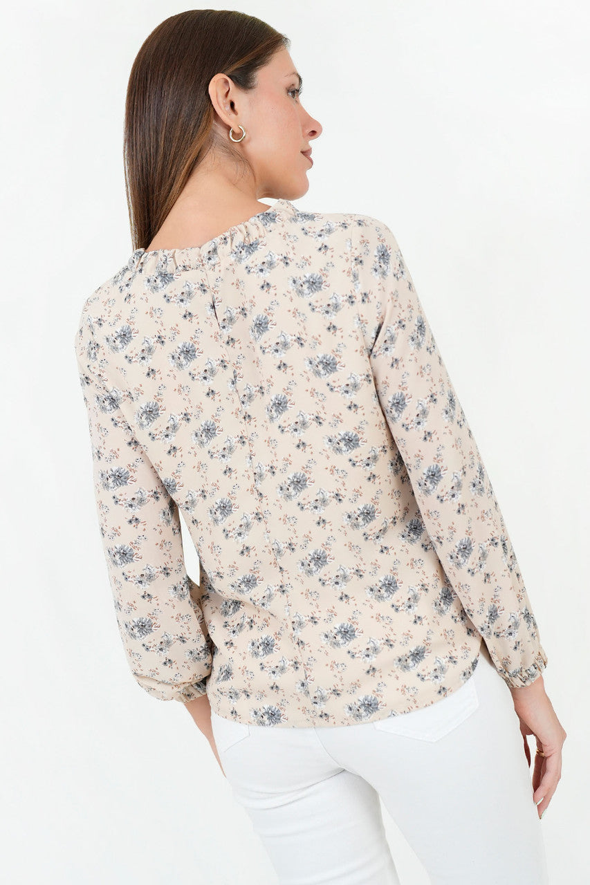 Blusa Manga Larga Gasa Estampada