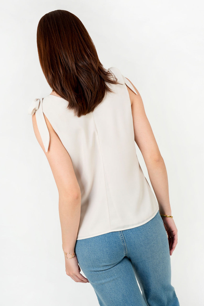 Blusa Gasa Crepé con Lazos en los Hombros