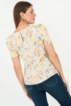 Blusa Vienna Lino Manga Princesa Escote Ojal