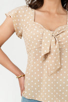 Blusa Seda Satín Escote V con Cascada en Hombro