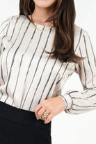 Blusa Manga Larga Satin Estampado