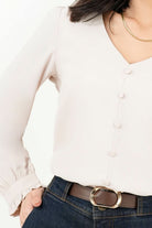 Blusa Manga Larga Escote V